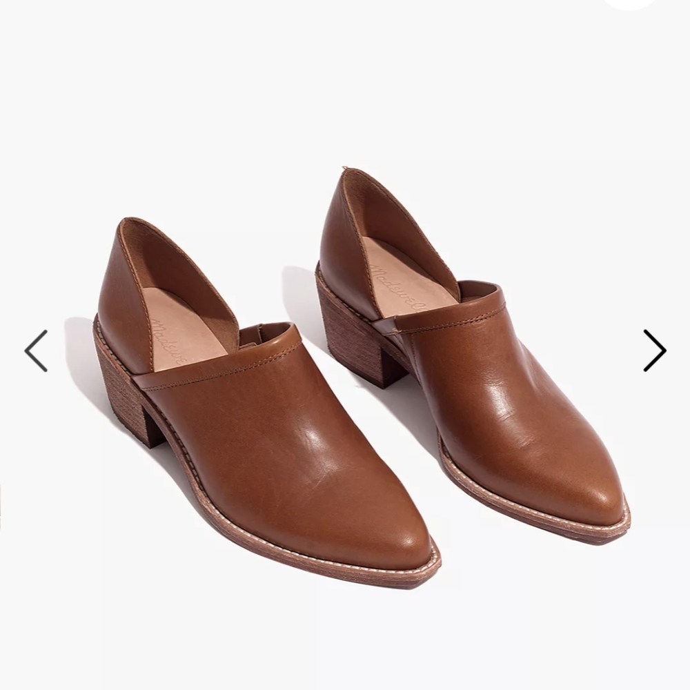 Madewell Orange and Brown Ankle Boots with Minimalist Design